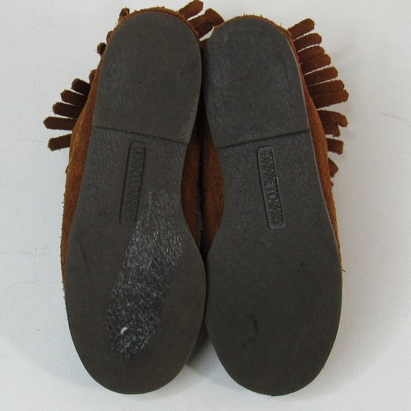 Minnetonka Kids Back Zipper Suede Boot Hardsole Size 10 - Picture 5 of 13
